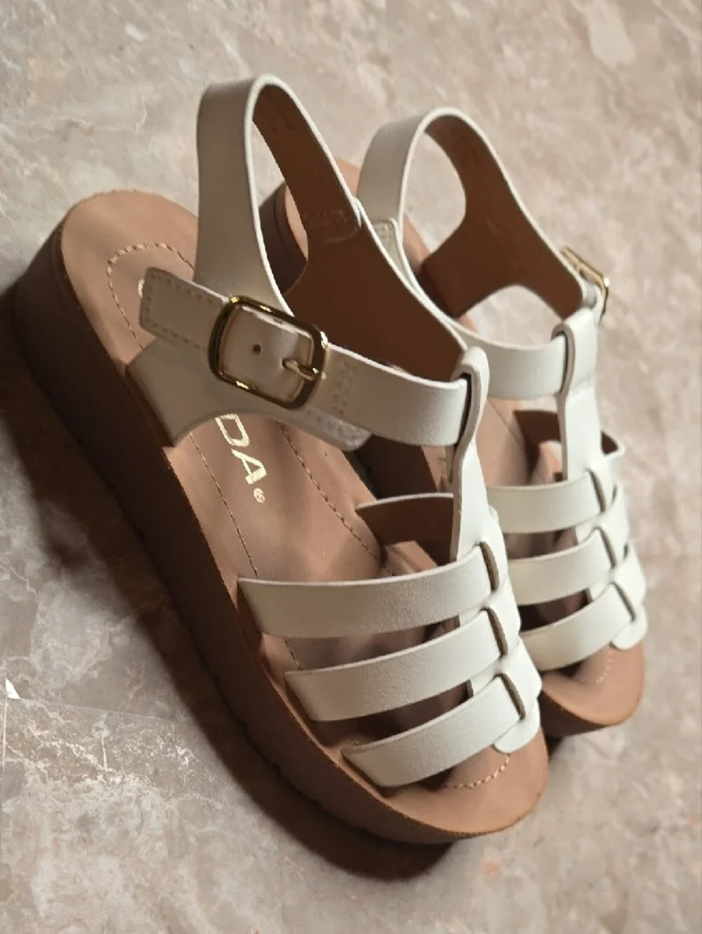 Soda White Girls' Strappy Gladiator Sandals